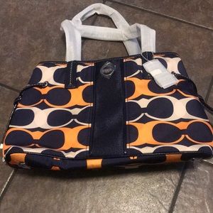 Coach purse NWT navy/multi colored (E1326-F23902)